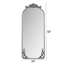 Full Body Arched Mirror With Vintage Carved Applique