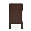 Modern Industrial Tall End Table With Drawer And Shelf - Walnut