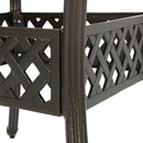 Outdoor Expandable Aluminum Dining Table With Latticework Details And Curvy Legs