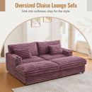 Plush Oversized Double Chaise Lounge Sofa Bed With USB Ports And Cup Holders