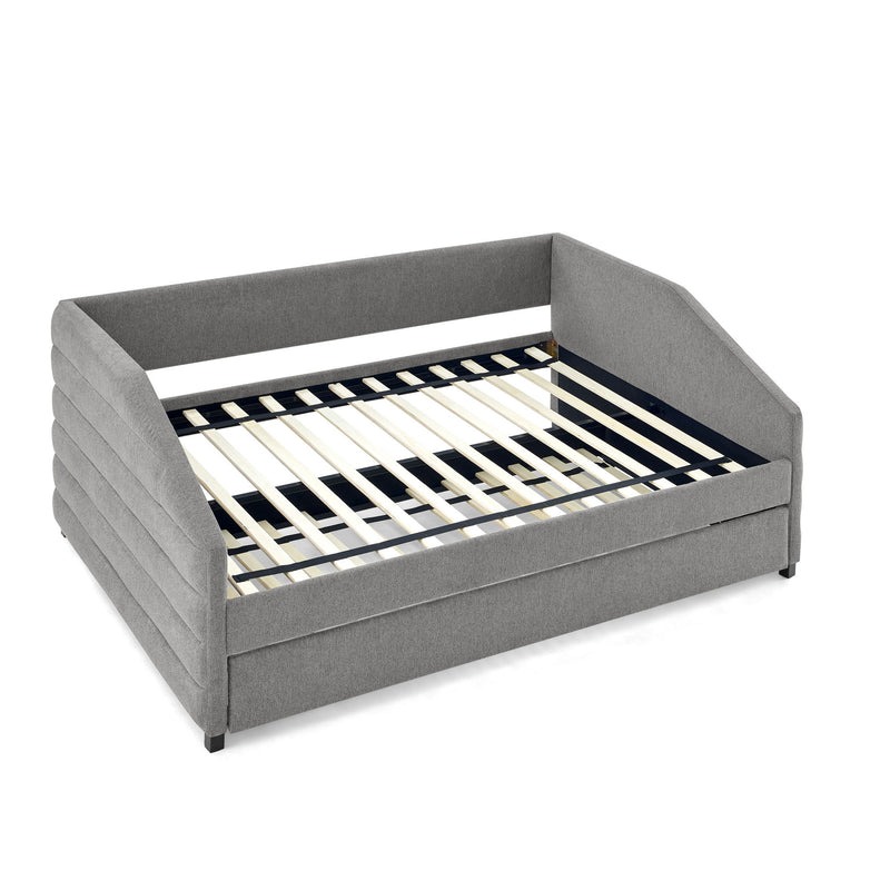 Elegant Daybed With Trundle Upholstered Tufted Sofa Bed