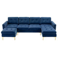 Modern L - Shape Convertible Sectional Sofa With Movable Ottoman