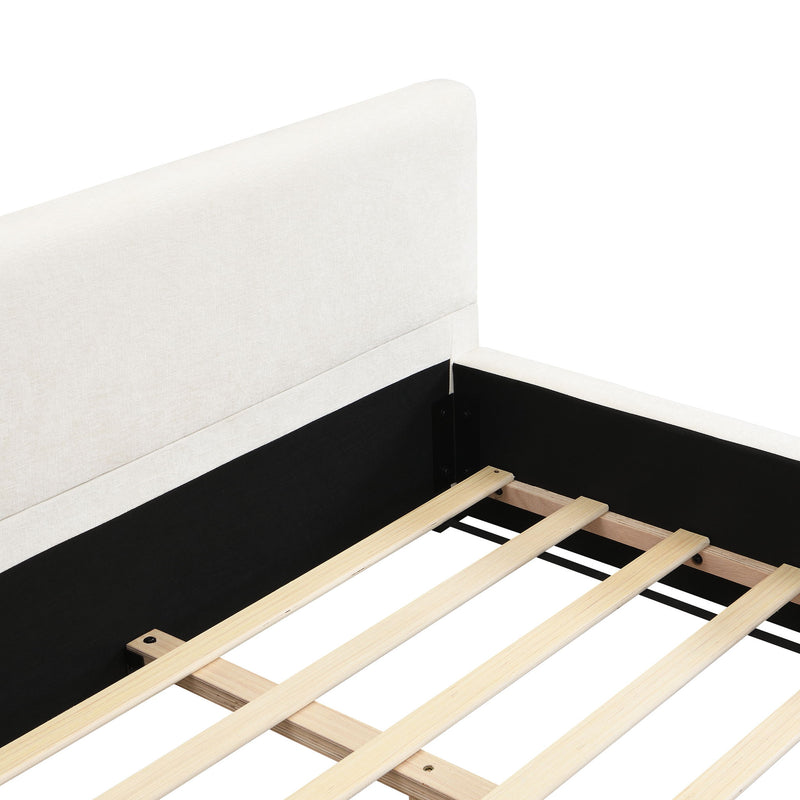 Elegant Wide Edge Bed With Soft Upholstered