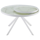 Briggs - Round Marble Printed Glass Top Coffee Table