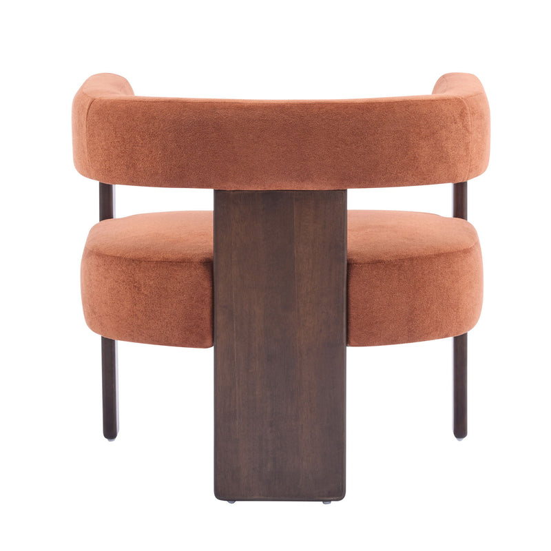 Modern Upholstered Accent Arm Chair With Barrel Back Design