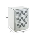 Noralie - 18" X 14" Accent Table With Faux Diamonds - Mirrored
