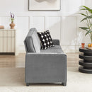 Modern Snowfleece Fabric 3 Seater Sofa With Cup Holder