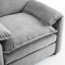 Oversized Reading Armchair With Thick Cushions, High Back Support