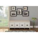 Berci - Bench - Beige Fabric & White - Atlantic Fine Furniture Inc