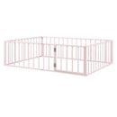 Metal Floor Bed Frame With Fence And Door