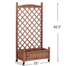Raised Garden Bed With Trellis 2 Pack, Outdoor Planter Box & Plant Stand With Climbing Racks - Brown