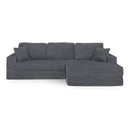 Modern Minimalist L Shape Modular Sectional Sofa, Corduroy Couch