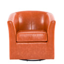 Wilmore - Elegant Swivel Barrel Chair - Orange
