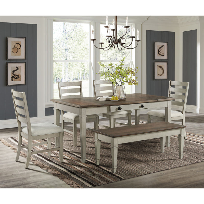 Farmington - Rectangular Dining Table - Medium Brown And Washed Stone