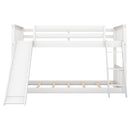 Twin over Twin Bunk Bed with Convertible Slide and Ladder, White