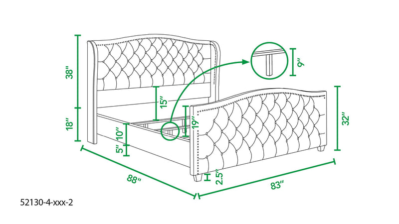 Marcella - Upholstered Shelter Headboard Bed Set