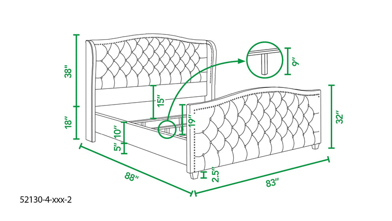 Marcella - Upholstered Shelter Headboard Bed Set