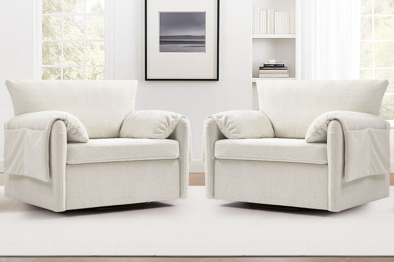 Oversized Swivel Armchair Modern Chair & Single Sofa Lounge, Comfortable Seating For Living Room