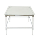 Ultra Modern Rectangle Coffee Table With Tempered Glass Surface - Clear