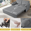 Modern Convertible Sleeper Sofa Bed With Pull-Out Queen Design, Side Storage & Thick Cushions