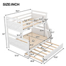 Twin over Full Bunk Bed with Ladder, Twin Size Trundle, Safety Guardrail, White(Old SKU: SM000208AAE-1)
