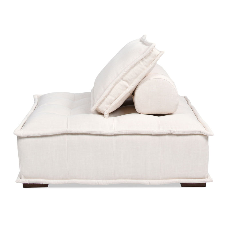 Arwen - Square Modular Pillow Back Lounge Chair - White Beige