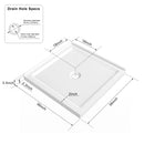 Anti Slip Double Threshold Shower Base - White