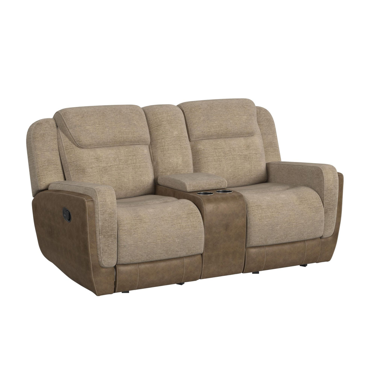 Hornet Motion Glider Loveseat With Console in Dark Gray by Elements International