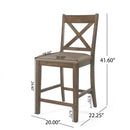 Farmhouse Style Counter Height Chair With Upholstered Seat