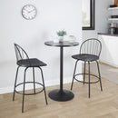 Riley - Claire Farmhouse Fixed Height Counter Stool With Swivel With Round Footrest (Set of 2)