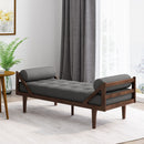 Chic Contemporary Chaise Lounge With Button Tufting And Bentwood Structure