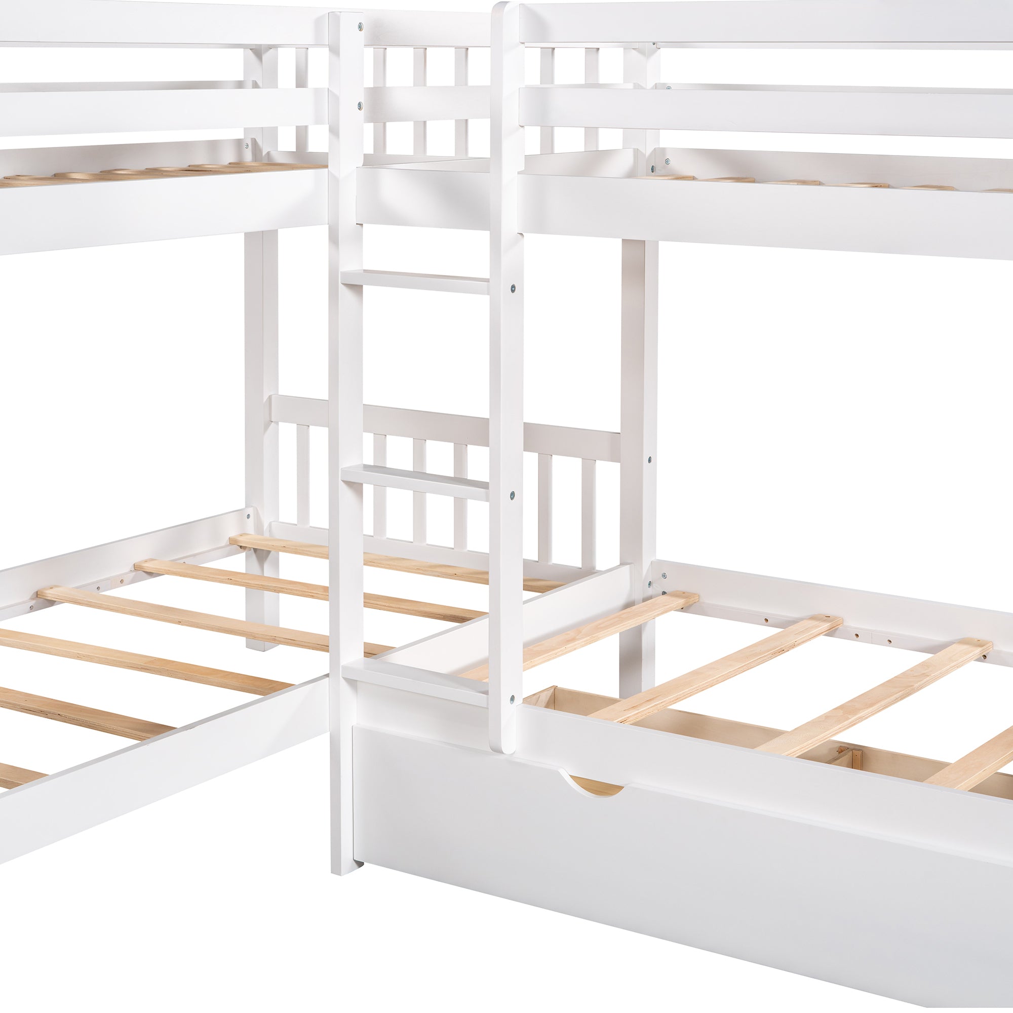 Twin L-Shaped Bunk bed with Drawers-Gray(OLD SKU :LP000038AAK) - Atlantic Fine Furniture Melbourne FL