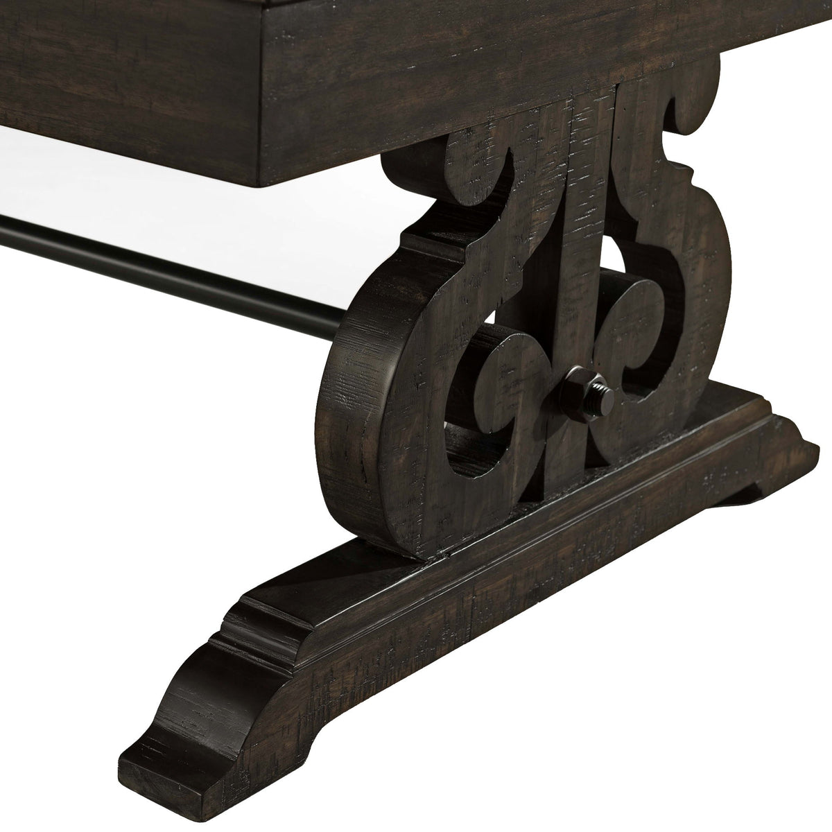 Stone Chairside Table With PU Base in Dark Walnut by Elements International, view 4