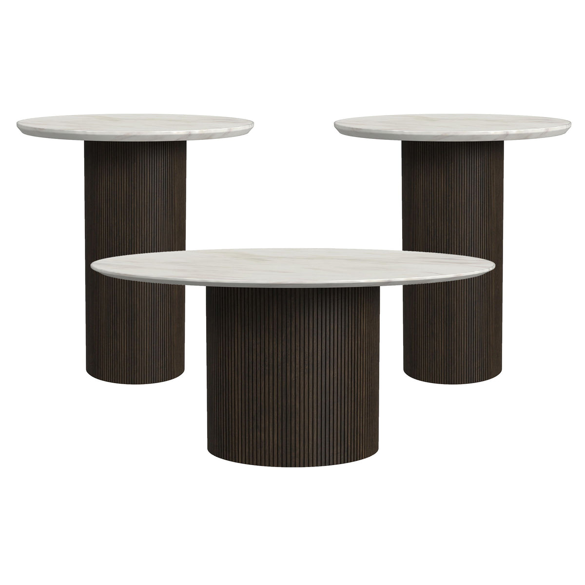 Sylvie Occasional Table Set in Dark Brown by Elements International, view 4