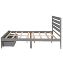 Full Size Platform Bed with Drawers, Gray