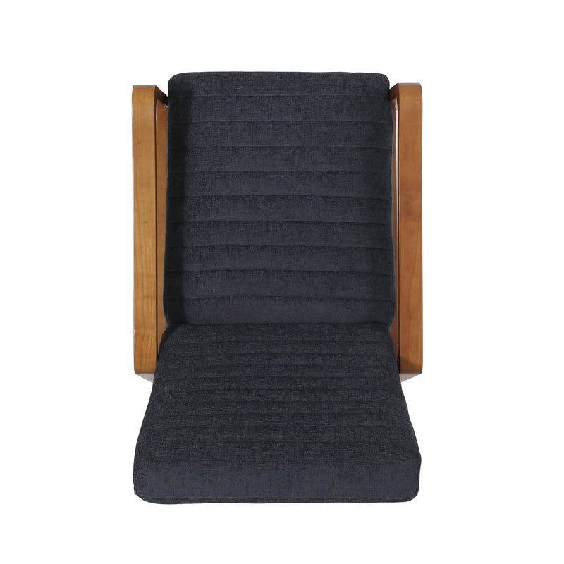 Fabric Wood Hand Manual Club Recliner