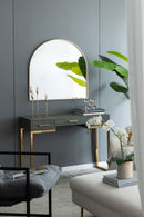 Arched Mirror With Metal Frame, Wall Mirror For Living Room Bedroom Entryway