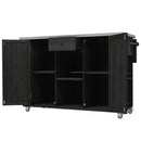 Outdoor Kitchen Island With Stainless Steel Top, Ample Storage Space, Towel And Spice Racks And A Bottle Opener