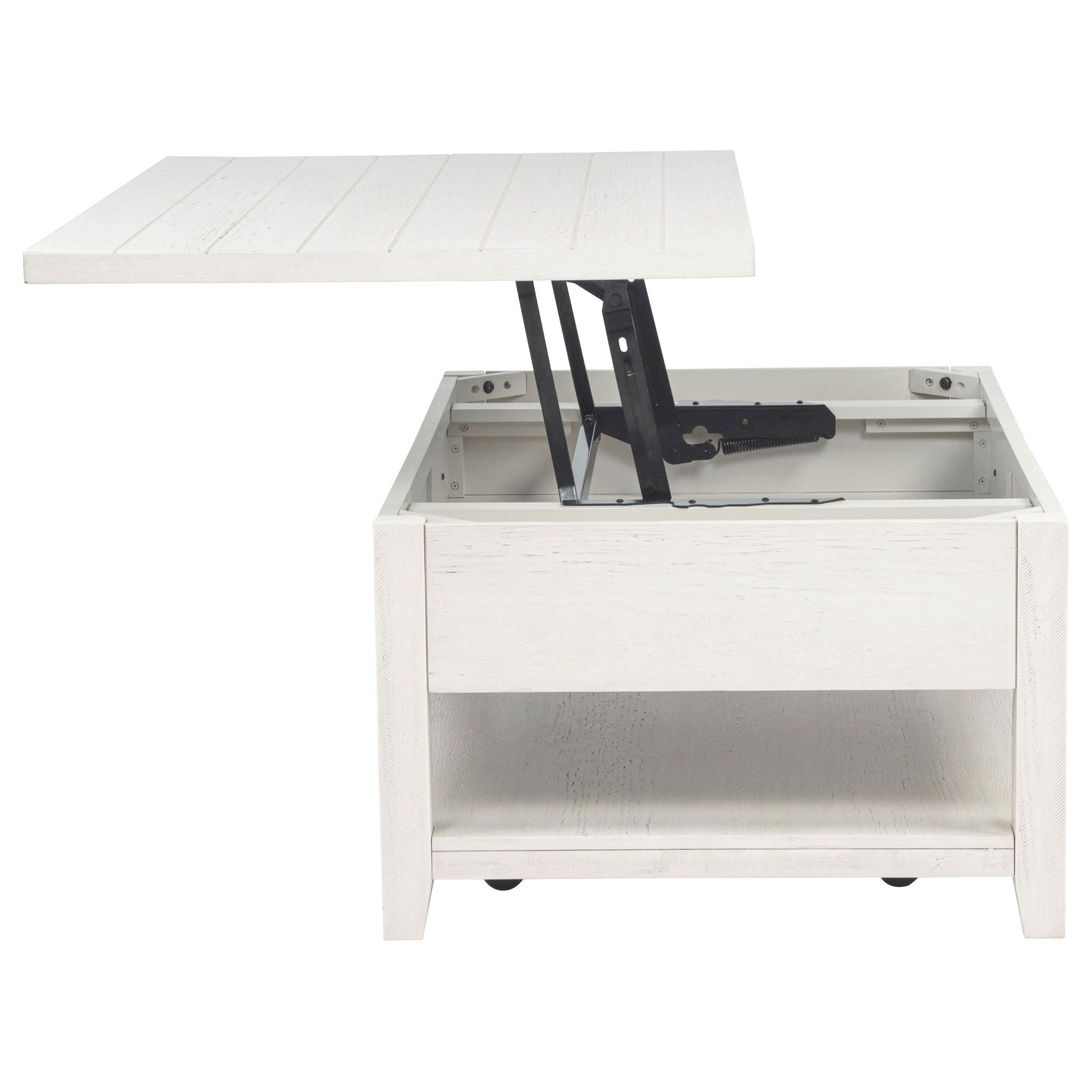 Payne 48-inch Mobile Lift Top Coffee Table Distressed White - Atlantic Fine Furniture Melbourne FL