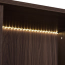 Modern Minimalist Style LED Curio Cabinet With Tempered Glass Door, Metal Legs