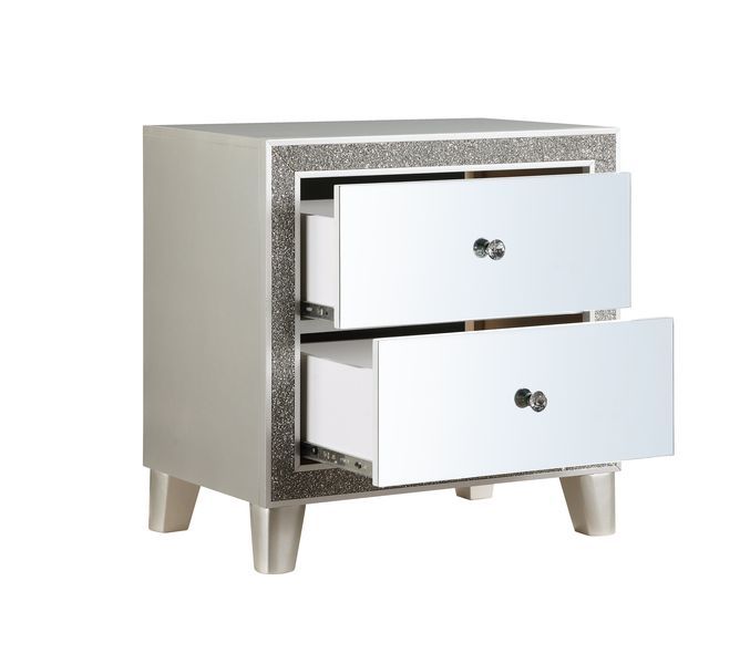 Sliverfluff - Nightstand - Mirrored & Champagne Finish - Atlantic Fine Furniture Inc