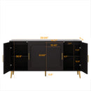 Vintage 4 Door Cabinet For Living Room - Black