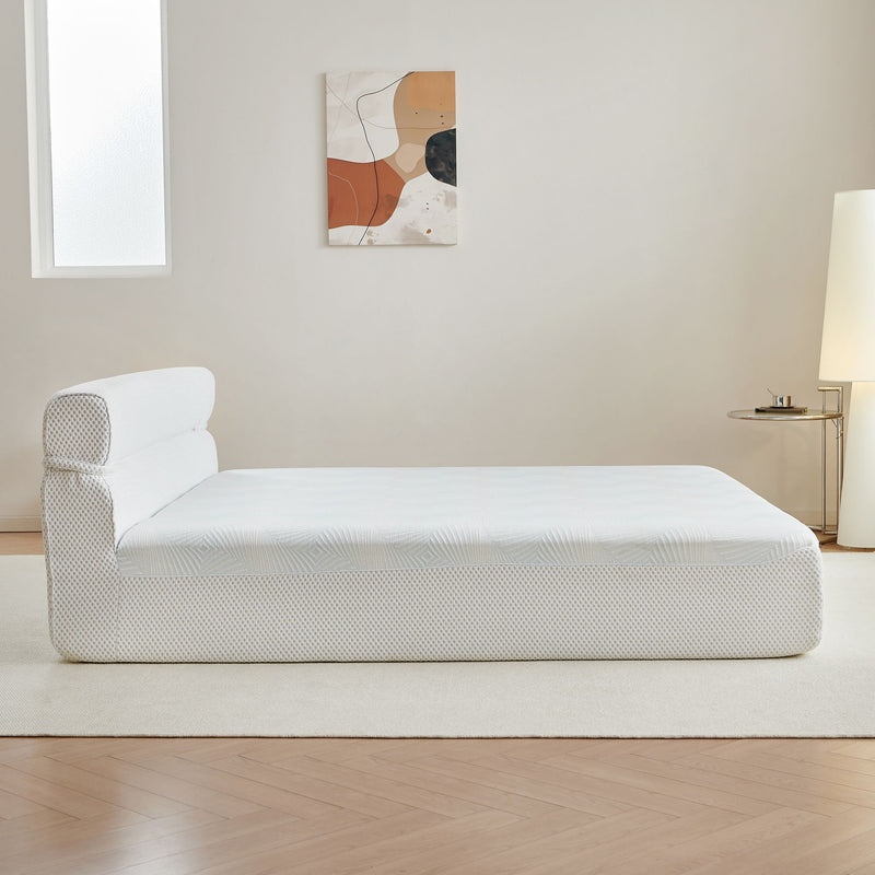 Full Mattress & Bed Frame With Cool , Innovative All In One, Pressure Relief, Motion Isolation - White