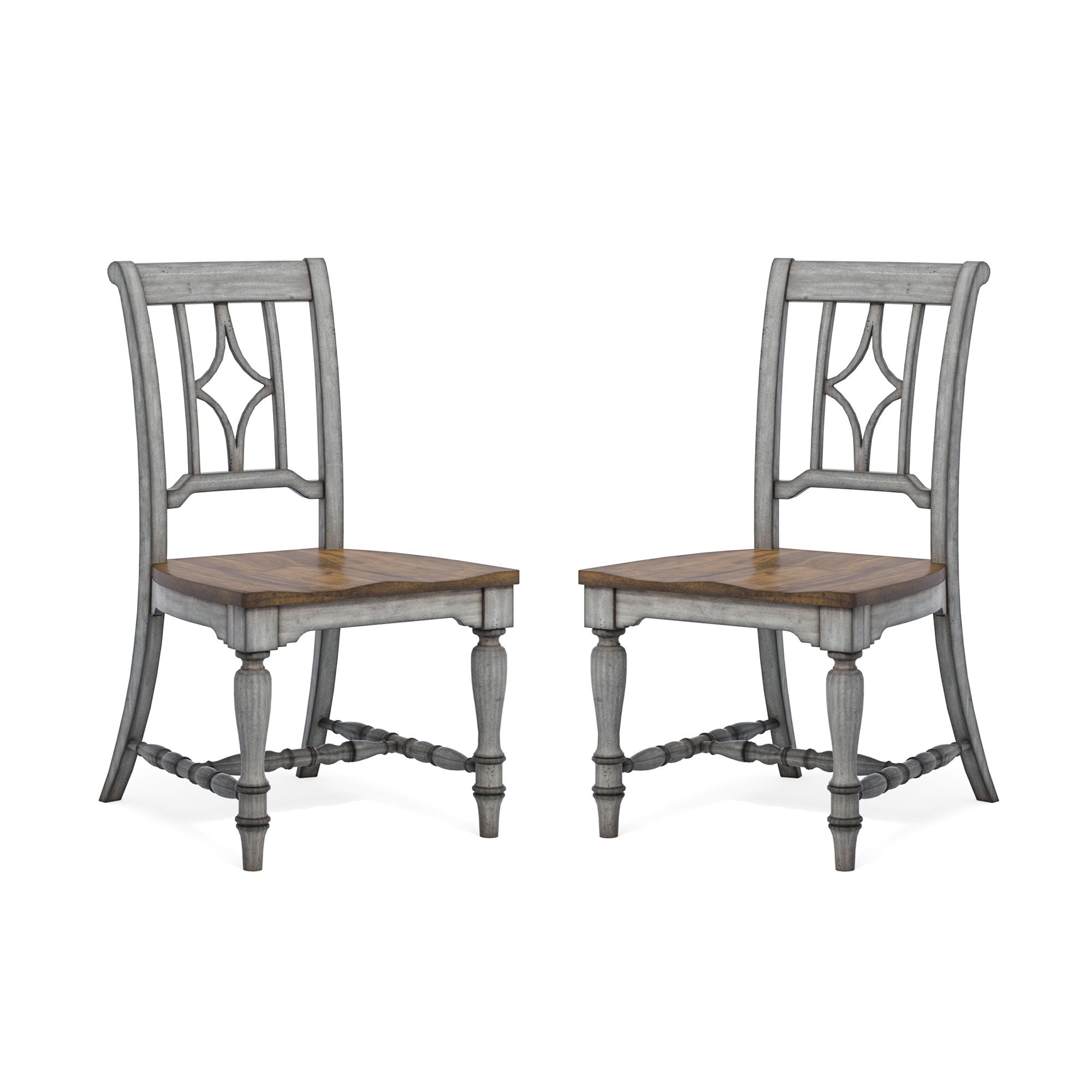 Plymouth - Dining Chair (Set of 2) - Gray / Dark Brown