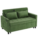 Loveseat Sofa Bed Sleeper With Reversible Backrest, Side Pockets, USB Ports, Phone Holder