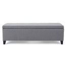 Contemporary Storage Ottoman Bench With Polyester Upholstery