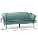 Modern Glam 3 Seater Sofa With Velvet Texture