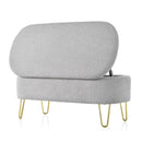 Upholstered Oval Storage Bench For Living Room