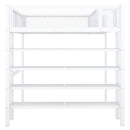 Loft Bed With 4 Tier Shelves And Storage