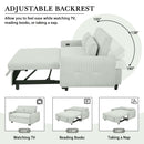 Pull-Out 2 Seat Modern Sleeper Sofa With 2 Throw Pillows And USB Ports